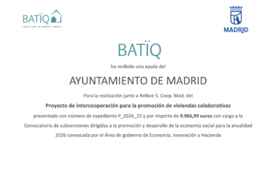 PROMOCIÓN DE VIVIENDAS COLABORATIVAS. AYUDA CONCEDIDA DEL AYTO DE MADRID 2026